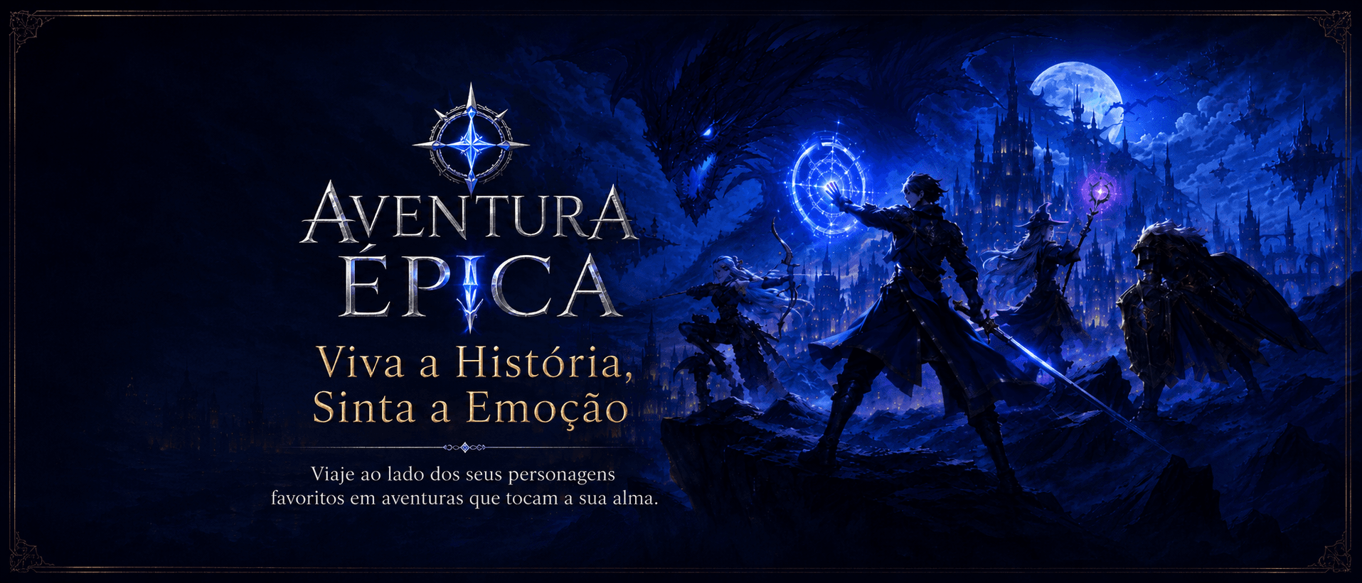 Viva a História, Sinta a Emoção — Viaje ao lado dos seus personagens favoritos em aventuras que tocam a sua alma.